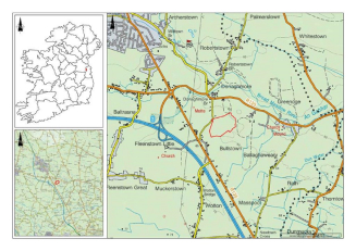 Map view of the Bullstown area, with locations of the solar farm site marked.